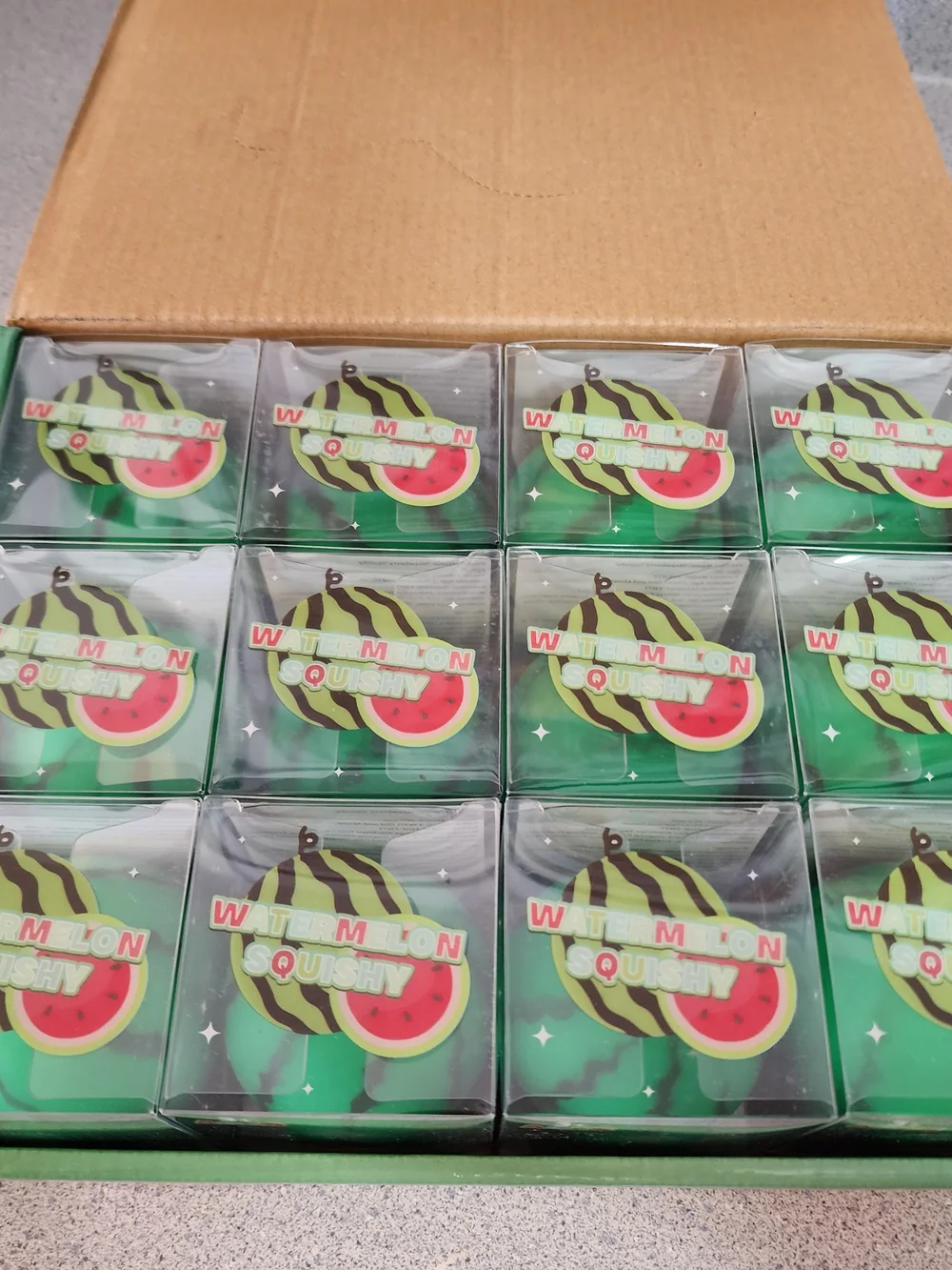 CASE OF 12  Watermelon Squishy Stress Relief Toy 
